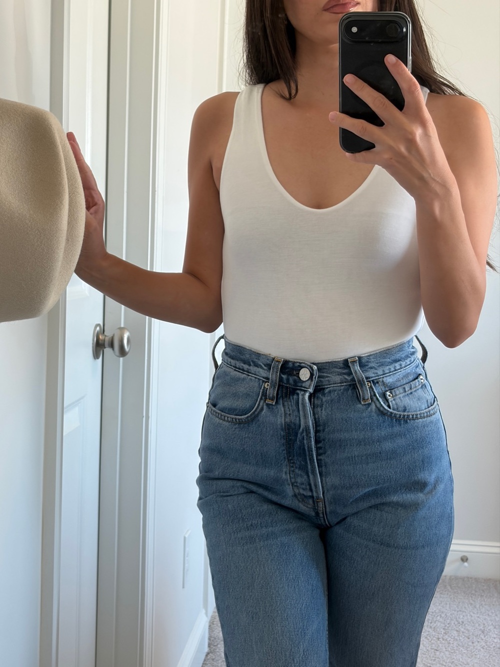 Re Ona White Scoop One-Piece Bodysuit